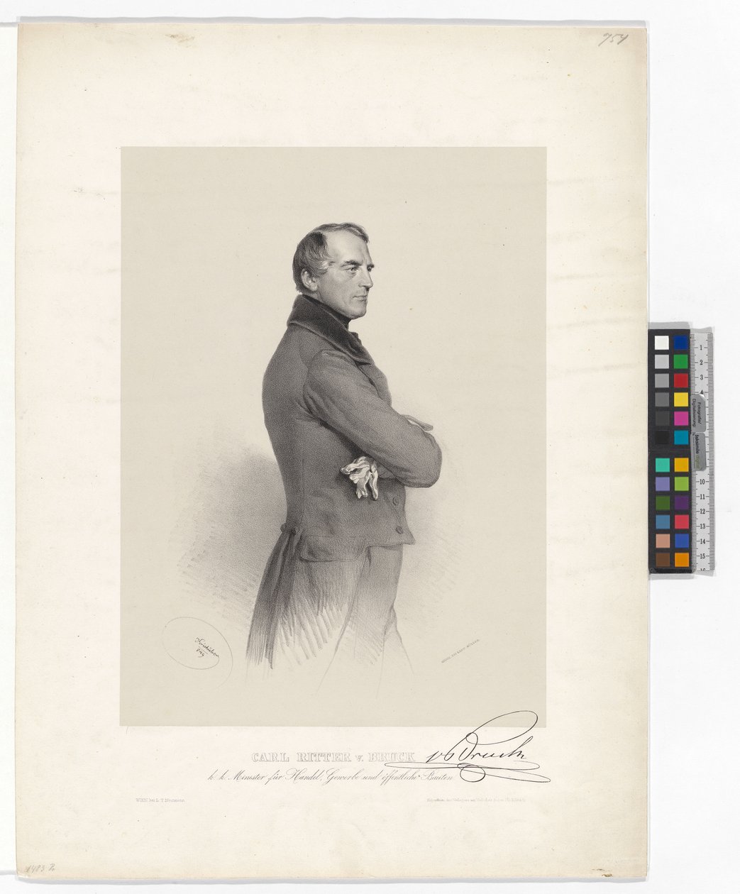 Karl Ludwig, baron von Bruck door Josef Kriehuber