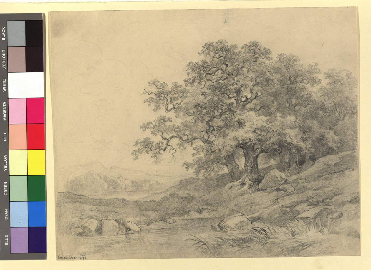 Landschapsstudie door Josef Kriehuber