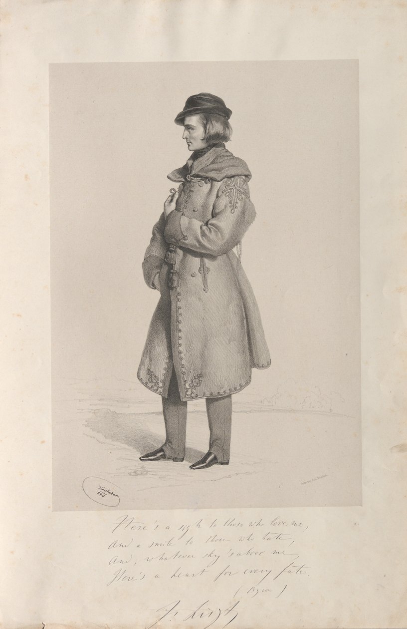 Portret van Franz Liszt door Josef Kriehuber