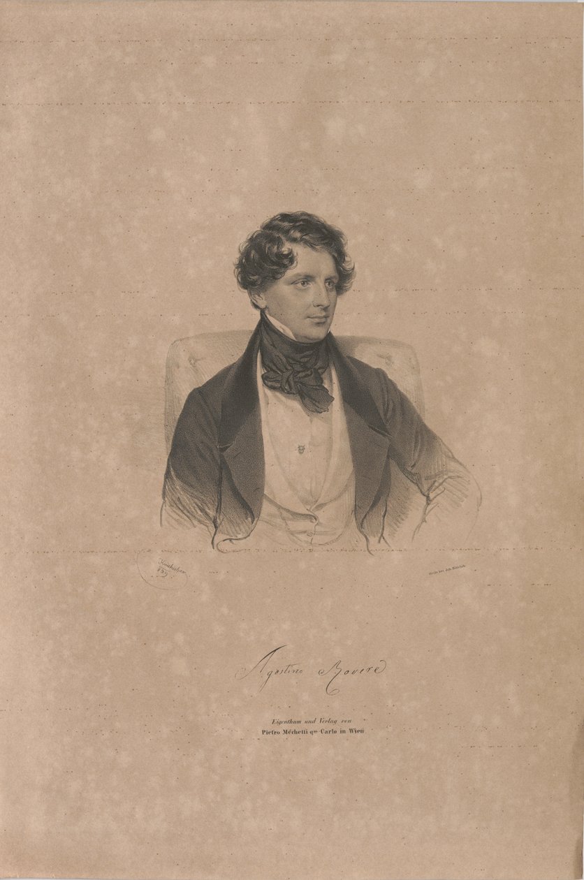 Portret van de operazanger Agostino Rovere 1804-1865, 1839 door Josef Kriehuber