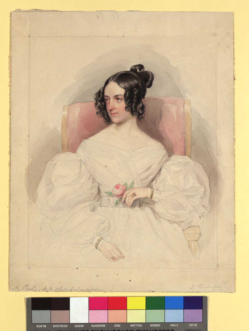 Therese Peche (1806-1882), actrice aan het Burgtheater door Josef Kriehuber