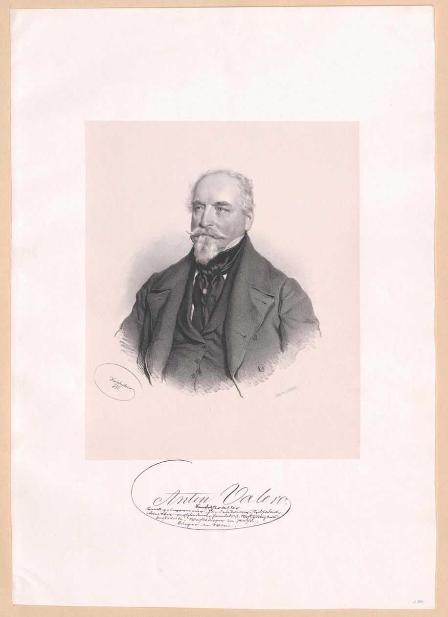 Anton Valero (prent) door Josef Nikolaus Kriehuber