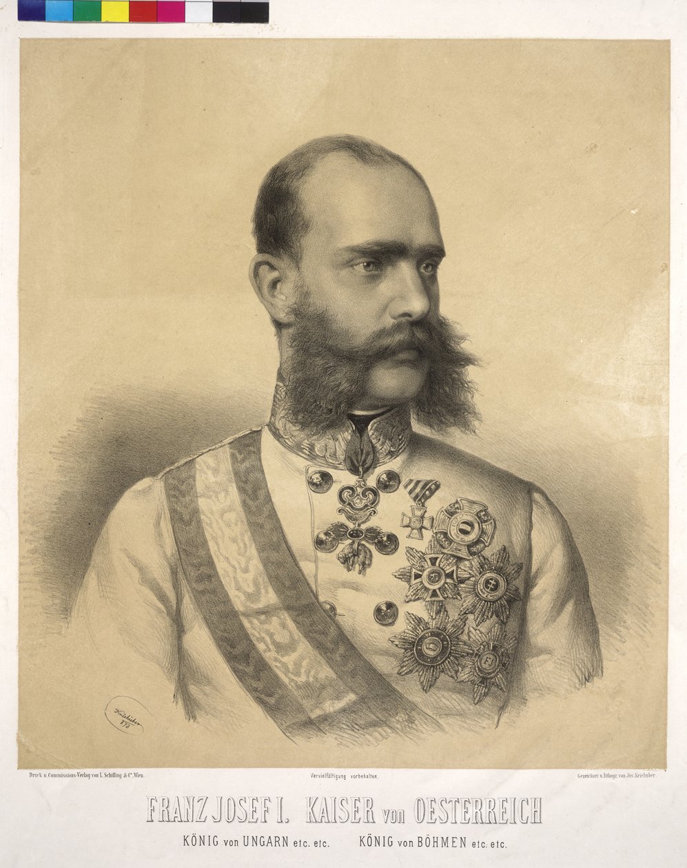 Keizer van Oostenrijk Frans Jozef I door Josef Nikolaus Kriehuber