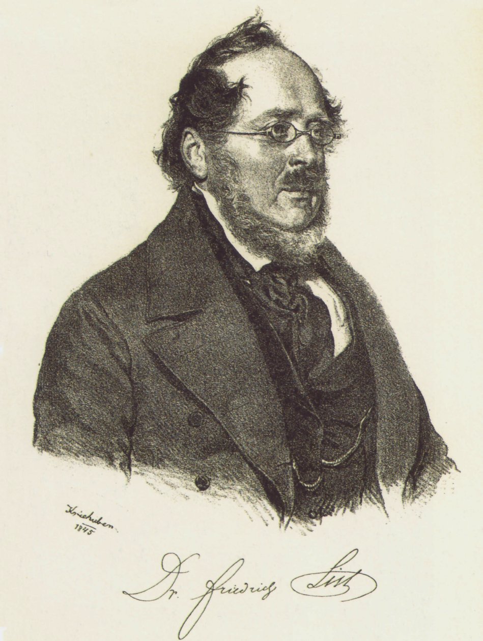Friedrich List 1789-1846 door Josef Nikolaus Kriehuber