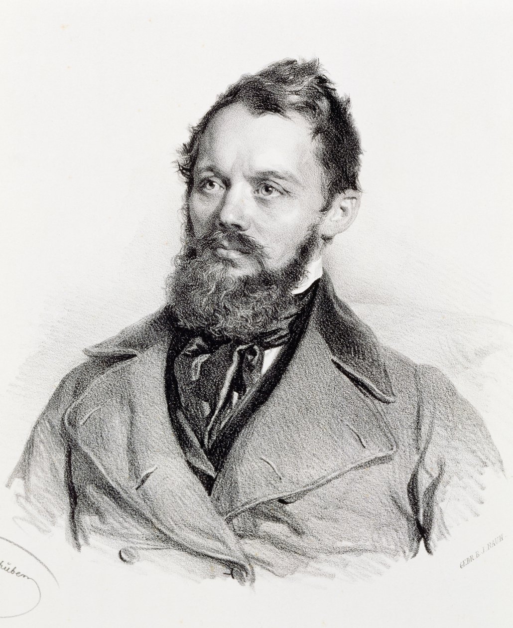 Portret van Heinrich Laube door Josef Nikolaus Kriehuber
