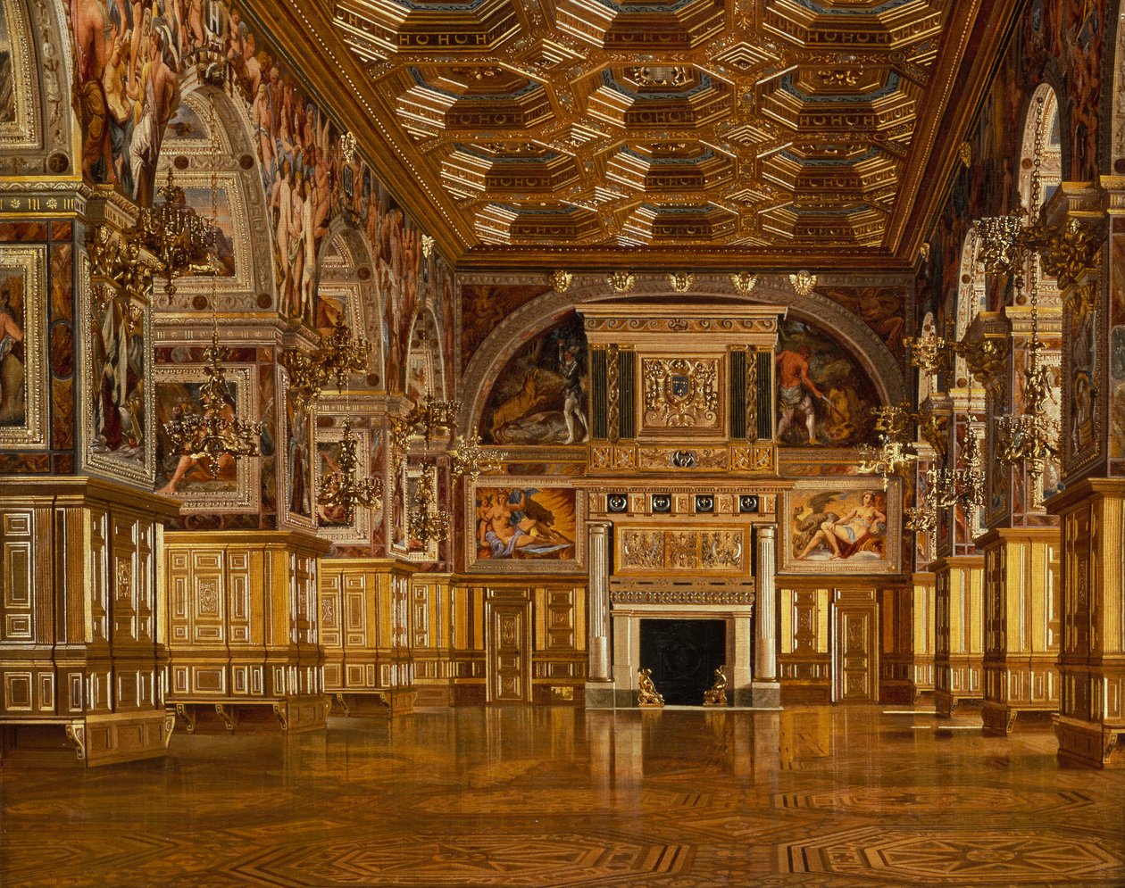 De Balzaal van Fontainebleau door Josef Theodor Hansen