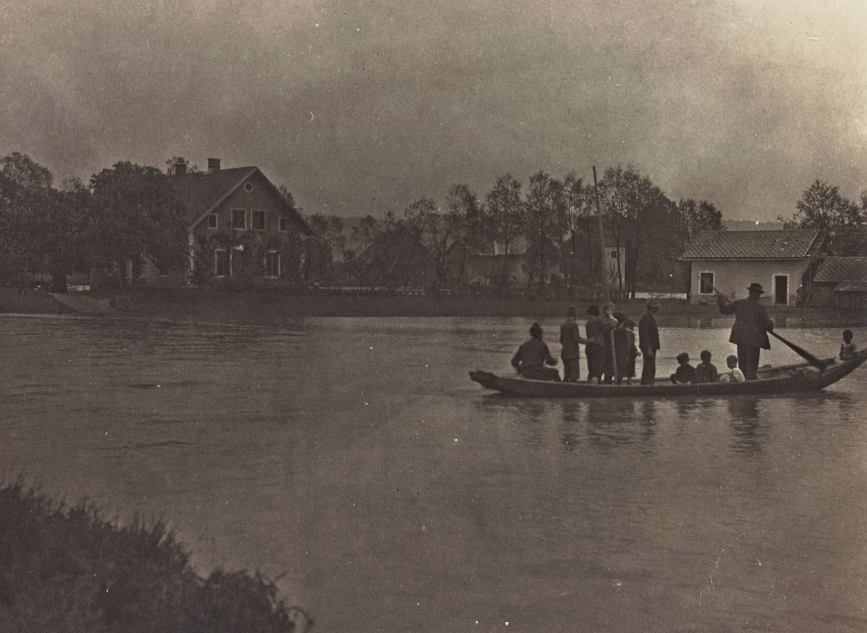 boot op de rivier Drava door Josef Zohles