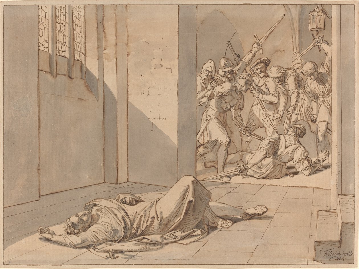 De moord op koning Wenzel III door Josef von Führich