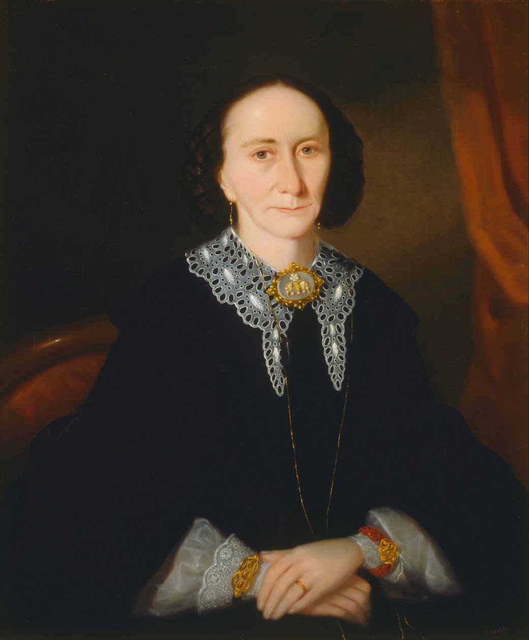 Portret van een Vrouw (Elizabeth Collins) door Joseph Backler