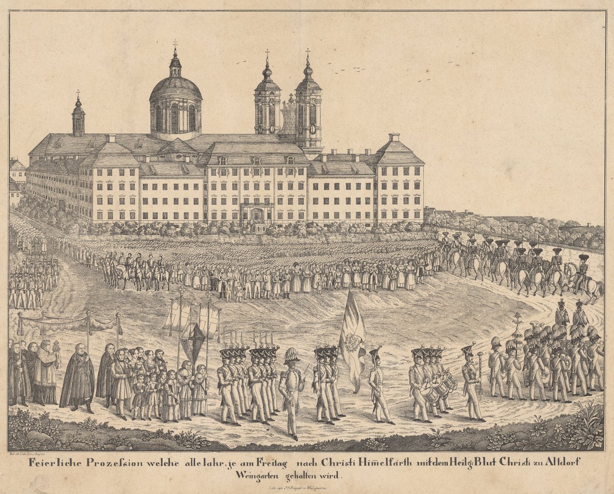 Heilig-Bloed-processie in Altdorf-Weingarten door Joseph Bayer