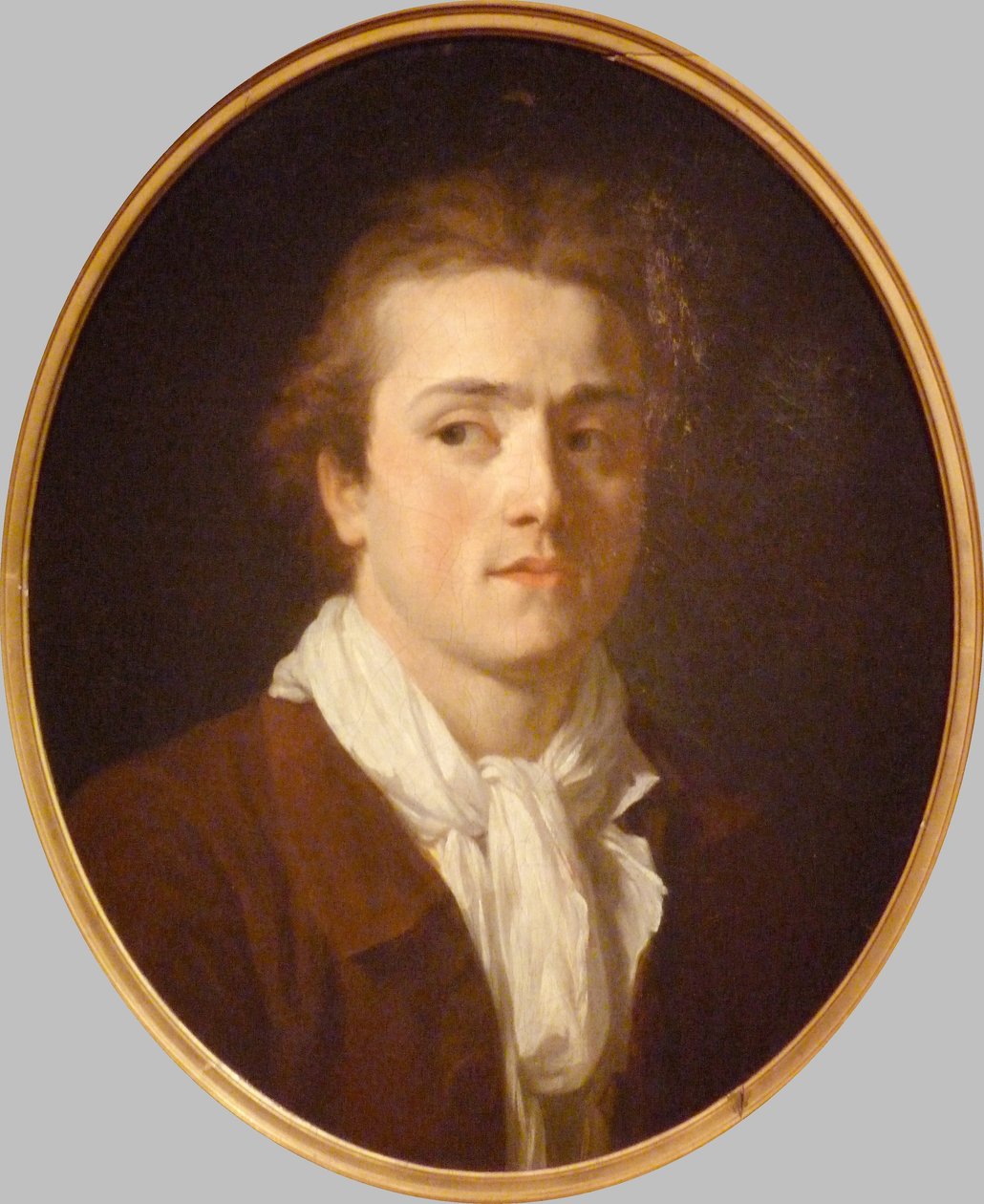 Portret van Paul-Guillaume Lemoine, genaamd de Romein door Joseph-Benoît Suvée