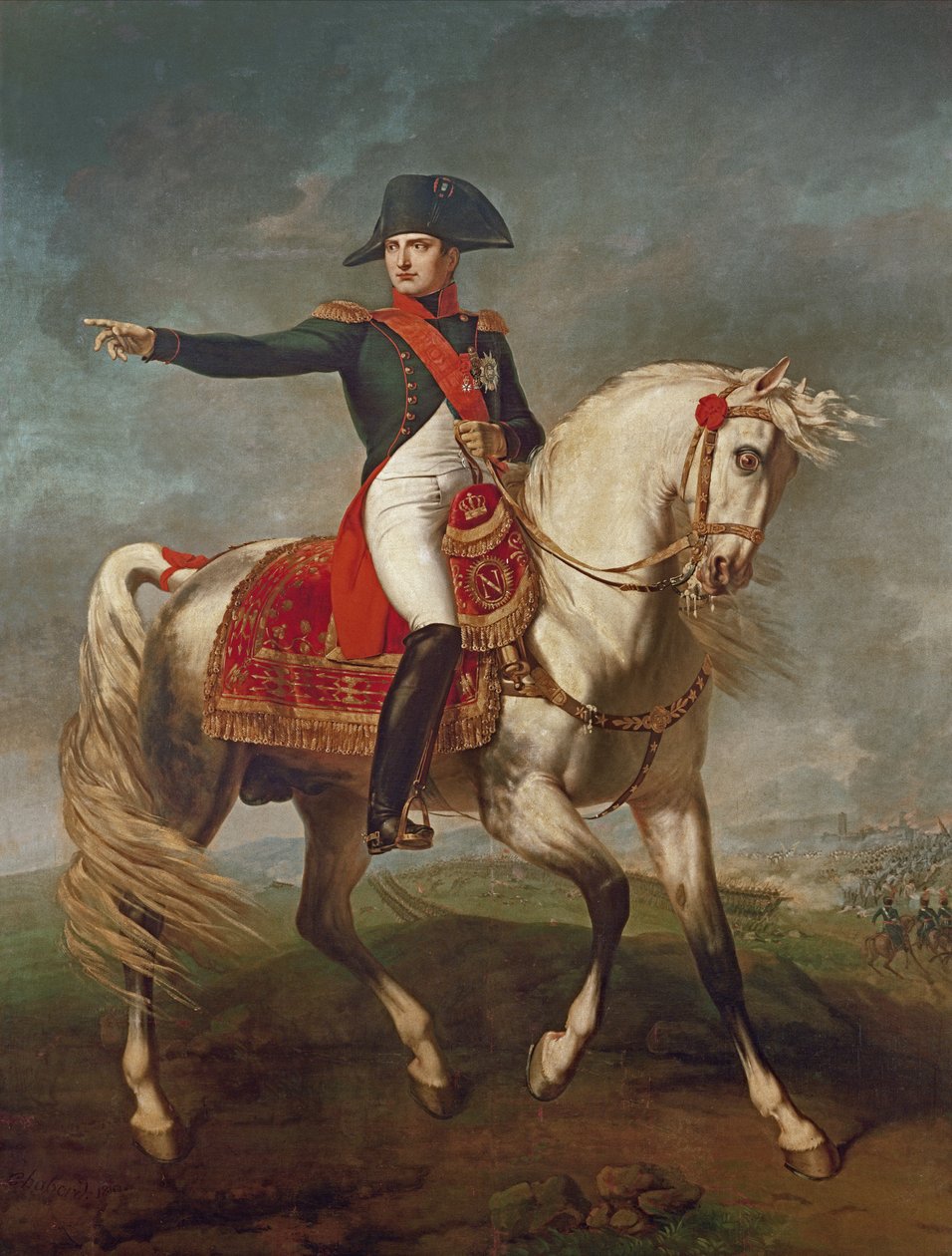 Ruiterportret van Napoleon I (1769-1821) 1810 door Joseph Chabord