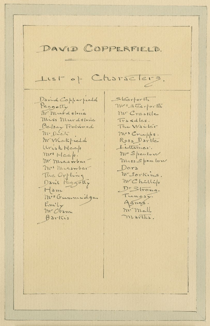 Lijst van personages, ca. 1920s door Joseph Clayton Clarke