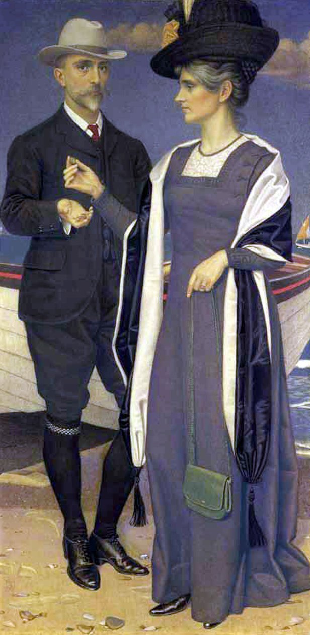 De agaat (Portret van de kunstenaar en zijn vrouw), 1911 door Joseph Edward Southall
