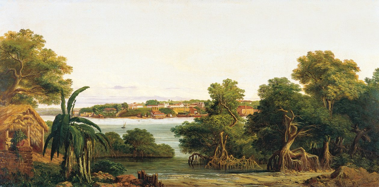 Uitzicht op São Luis do Maranhão door Joseph Léon Righini