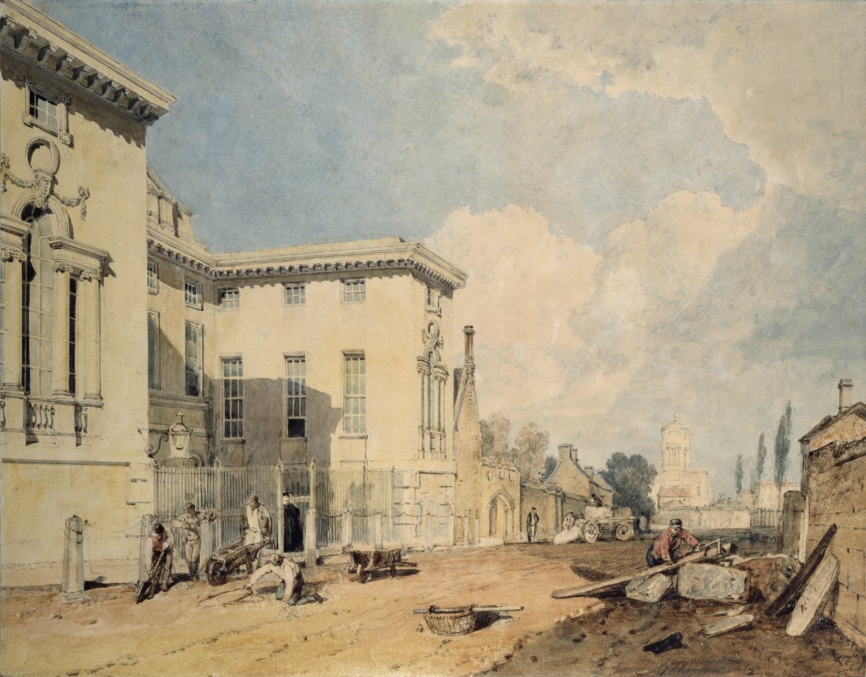 Een uitzicht op Worcester College, 1803-04 door Joseph Mallord William Turner