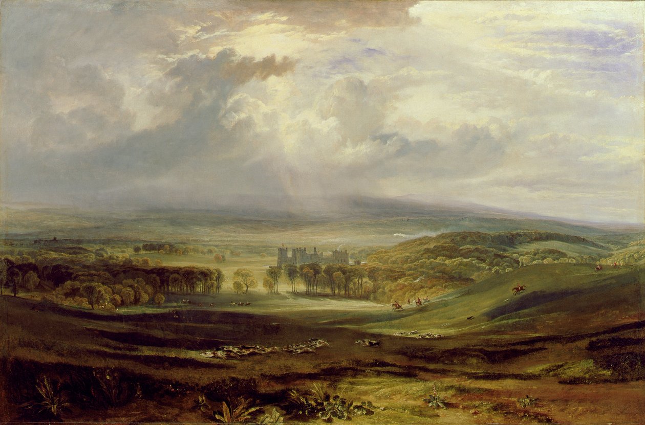 Raby Castle, de zetel van de graaf van Darlington door Joseph Mallord William Turner