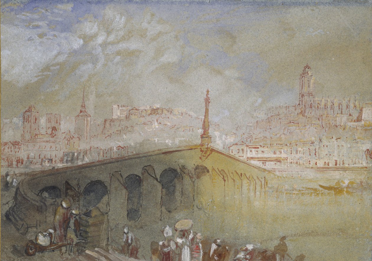De Brug bij Blois: Mist die Oplost, 1826 - 1830 door Joseph Mallord William Turner