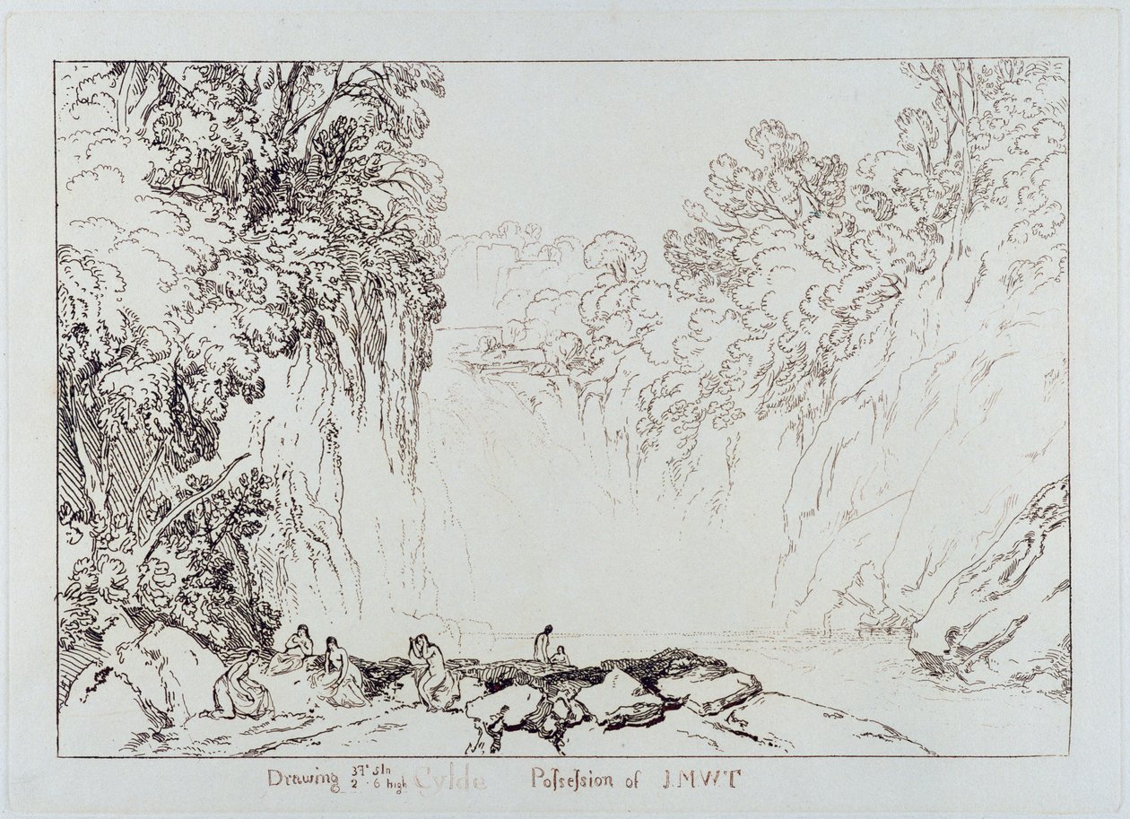 De val van de Clyde, gegraveerd door Charles Turner (1773-1857) 1859-60 door Joseph Mallord William Turner