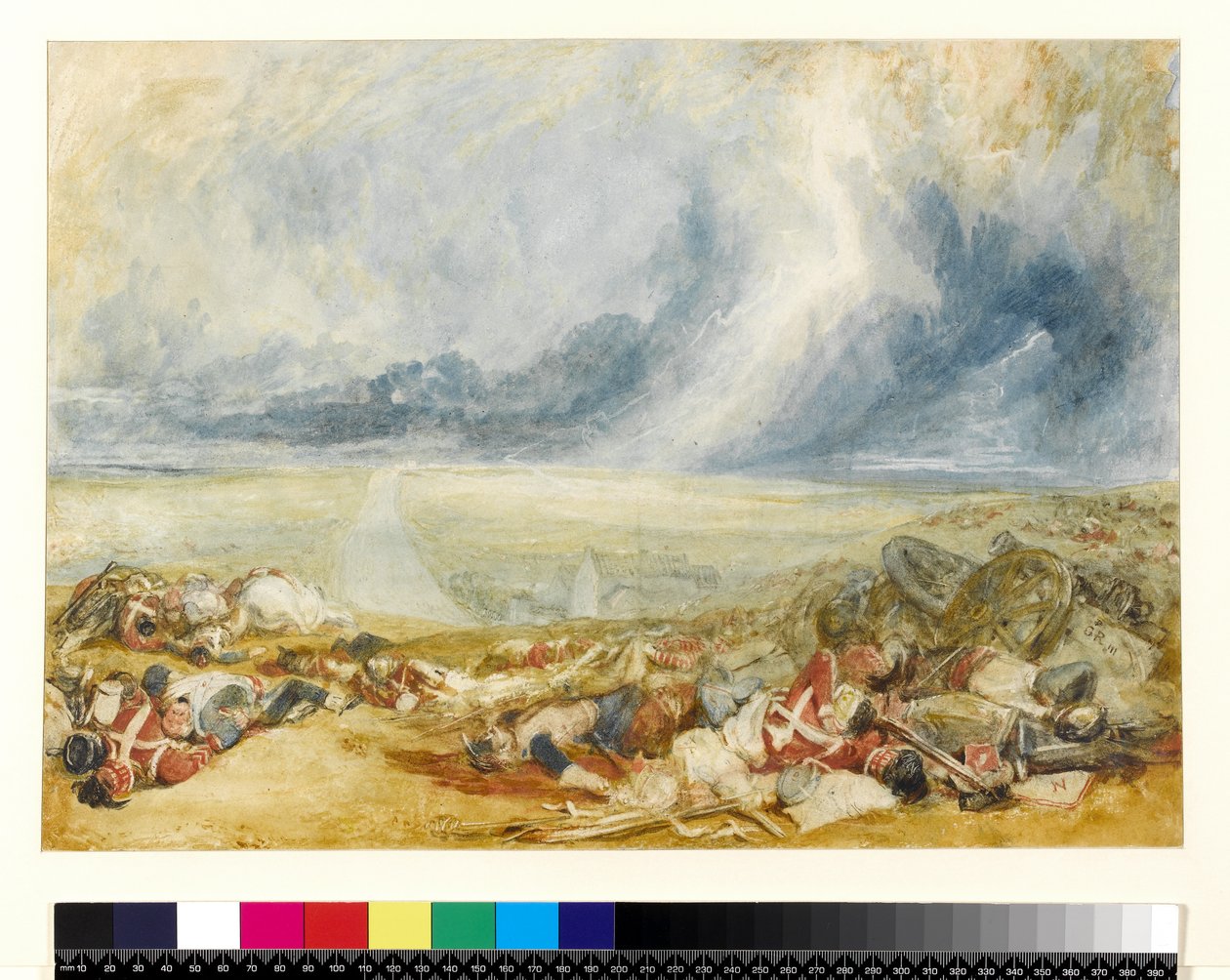 Het Veld van Waterloo, ca. 1817 door Joseph Mallord William Turner