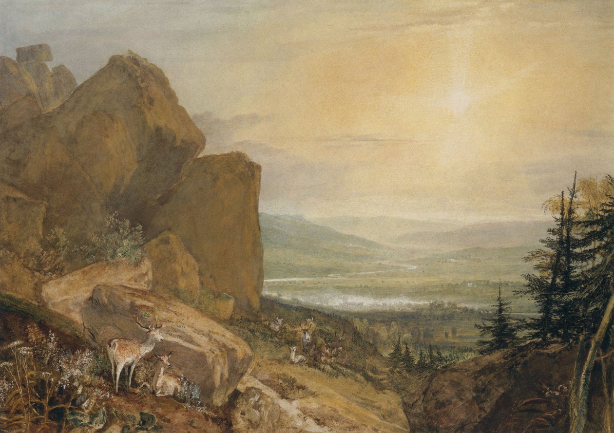 Vallei van de Wharfe met Otley in de verte door Joseph Mallord William Turner