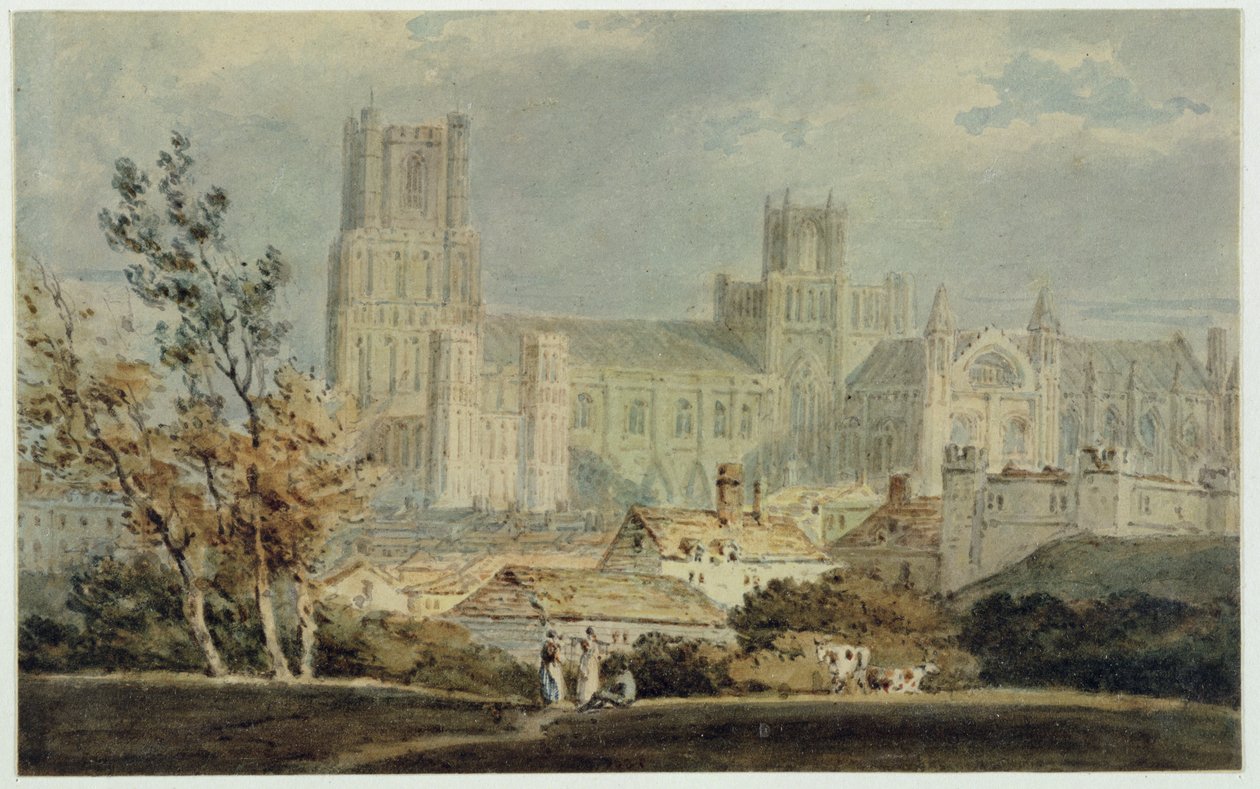 Uitzicht op Ely Cathedral door Joseph Mallord William Turner