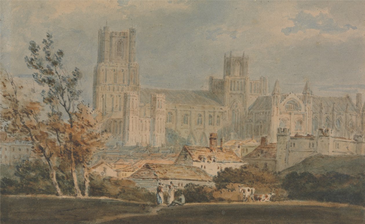 Uitzicht op Ely Kathedraal door Joseph Mallord William Turner