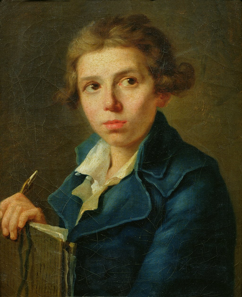 Portret van Jacques-Louis David (1748-1825) als jongeling door Joseph Marie, the Elder Vien