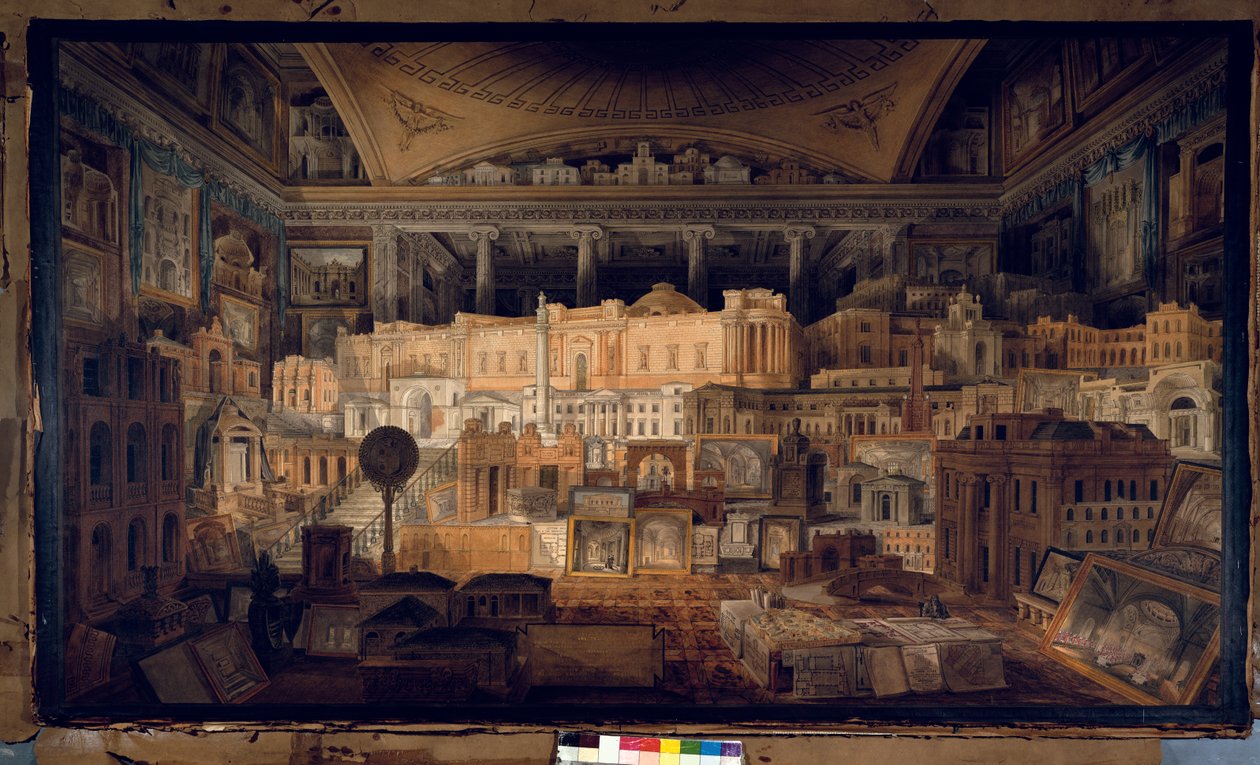 Openbare en Privégebouwen Uitgevoerd door Sir John Soane tussen 1780 en 1815, 1818 door Joseph Michael Gandy