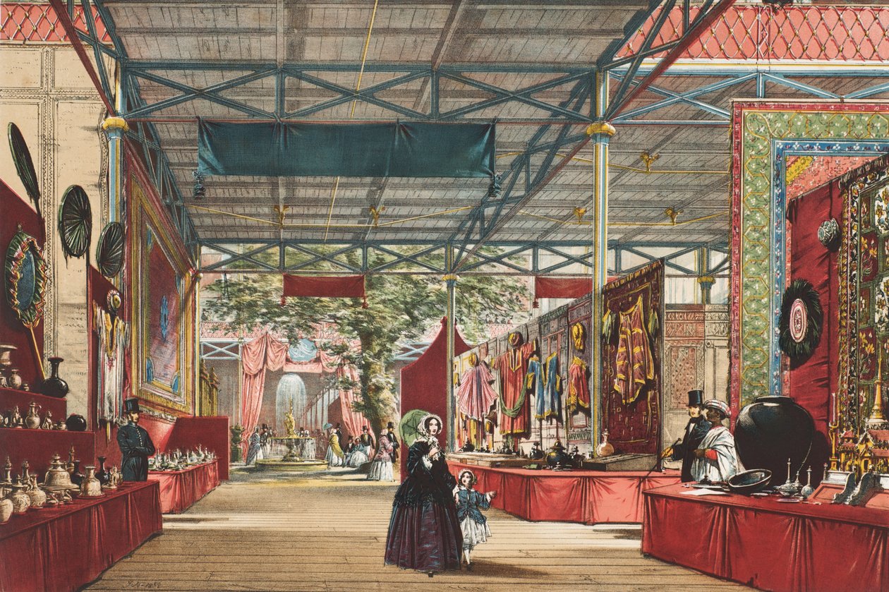 Uitzicht op de Grote Tentoonstelling van 1851: Indiase Tentoonstelling, 1854 door Joseph Nash