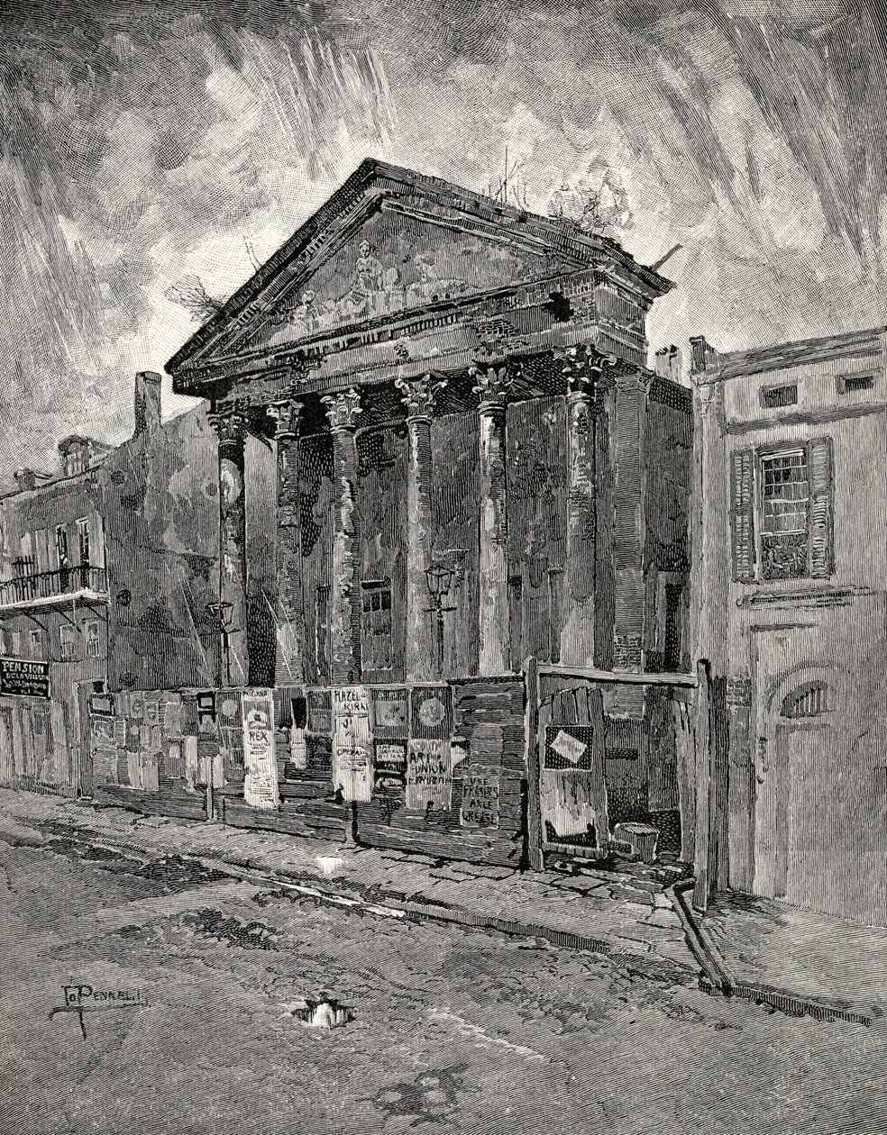 De oude bank in Toulouse Street, New Orleans, uit 