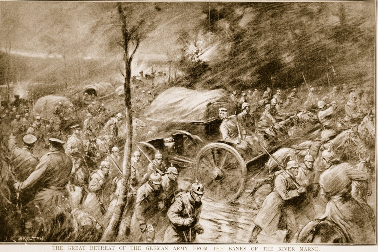 De grote terugtocht van het Duitse leger van de oevers van de rivier de Marne in 1914 door Joseph Ratcliffe Skelton