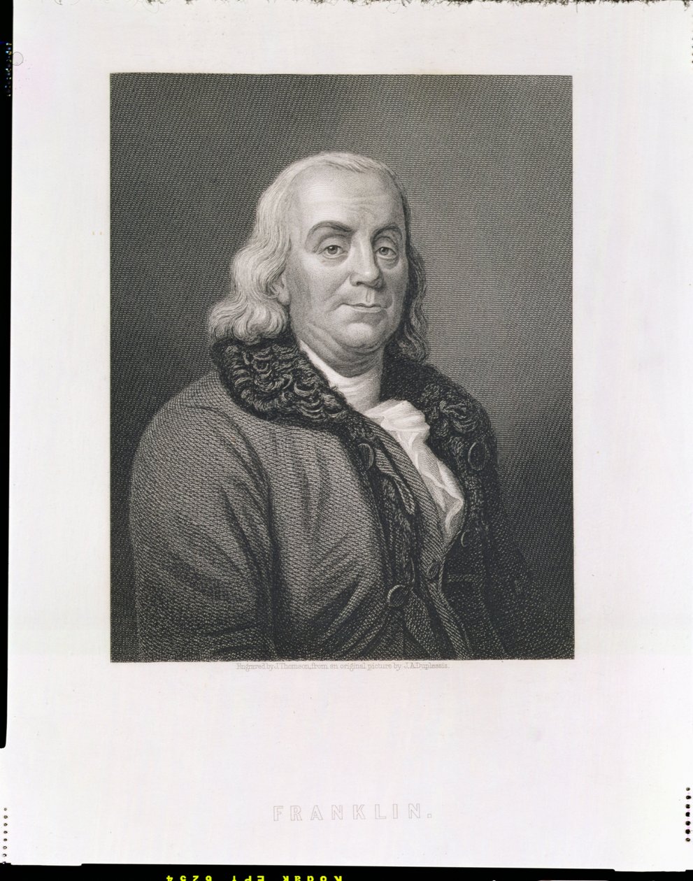 Portret van Benjamin Franklin, gegraveerd door J. Thomson, uitgegeven door William Mackenzie door Joseph Siffred Duplessis