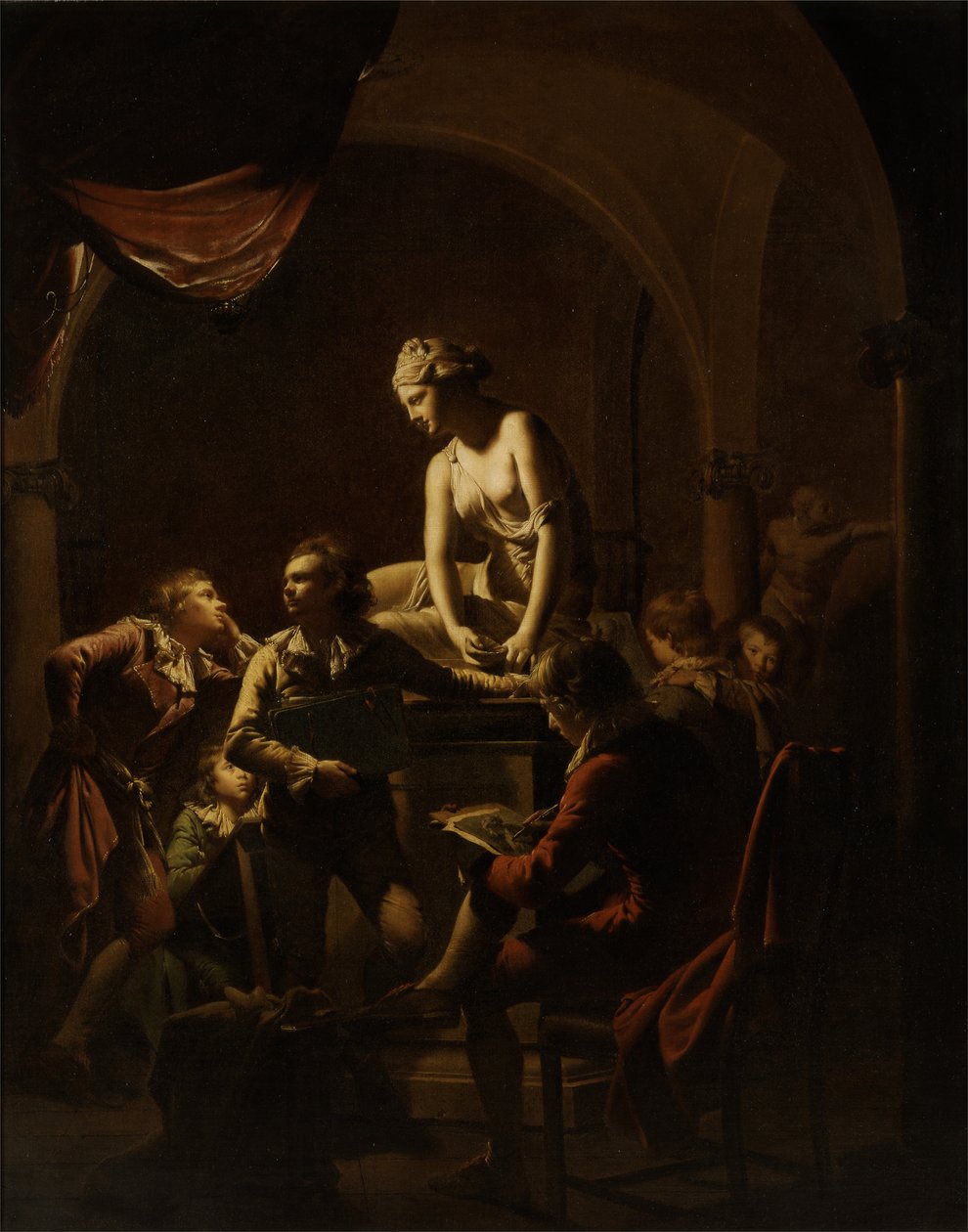 Academie bij Lamplicht door Joseph Wright of Derby