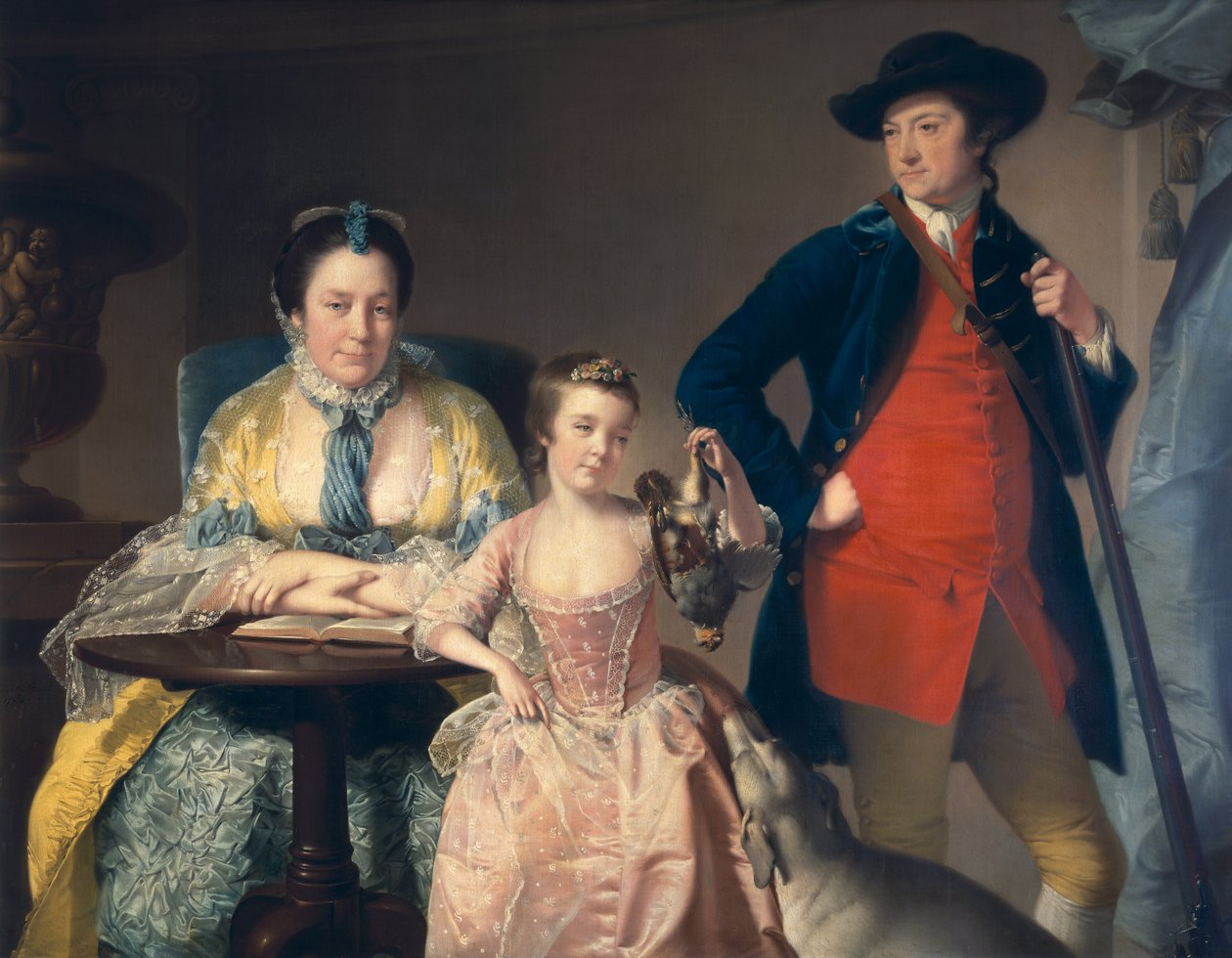 James en Mary Shuttleworth met een van hun Dochters, 1764 door Joseph Wright of Derby