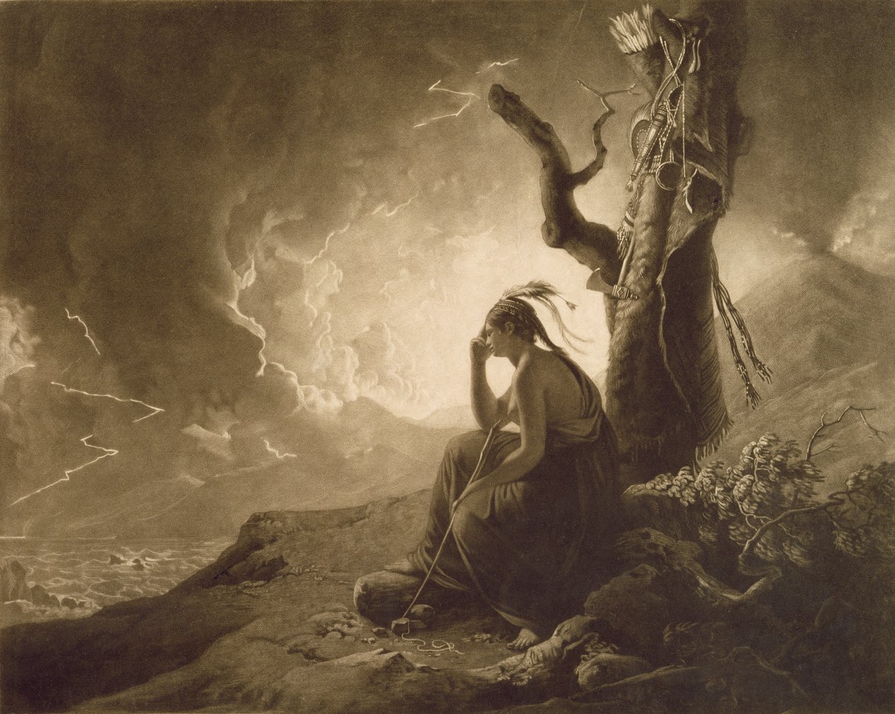 De Indiase Weduwe, 1789 door Joseph Wright of Derby
