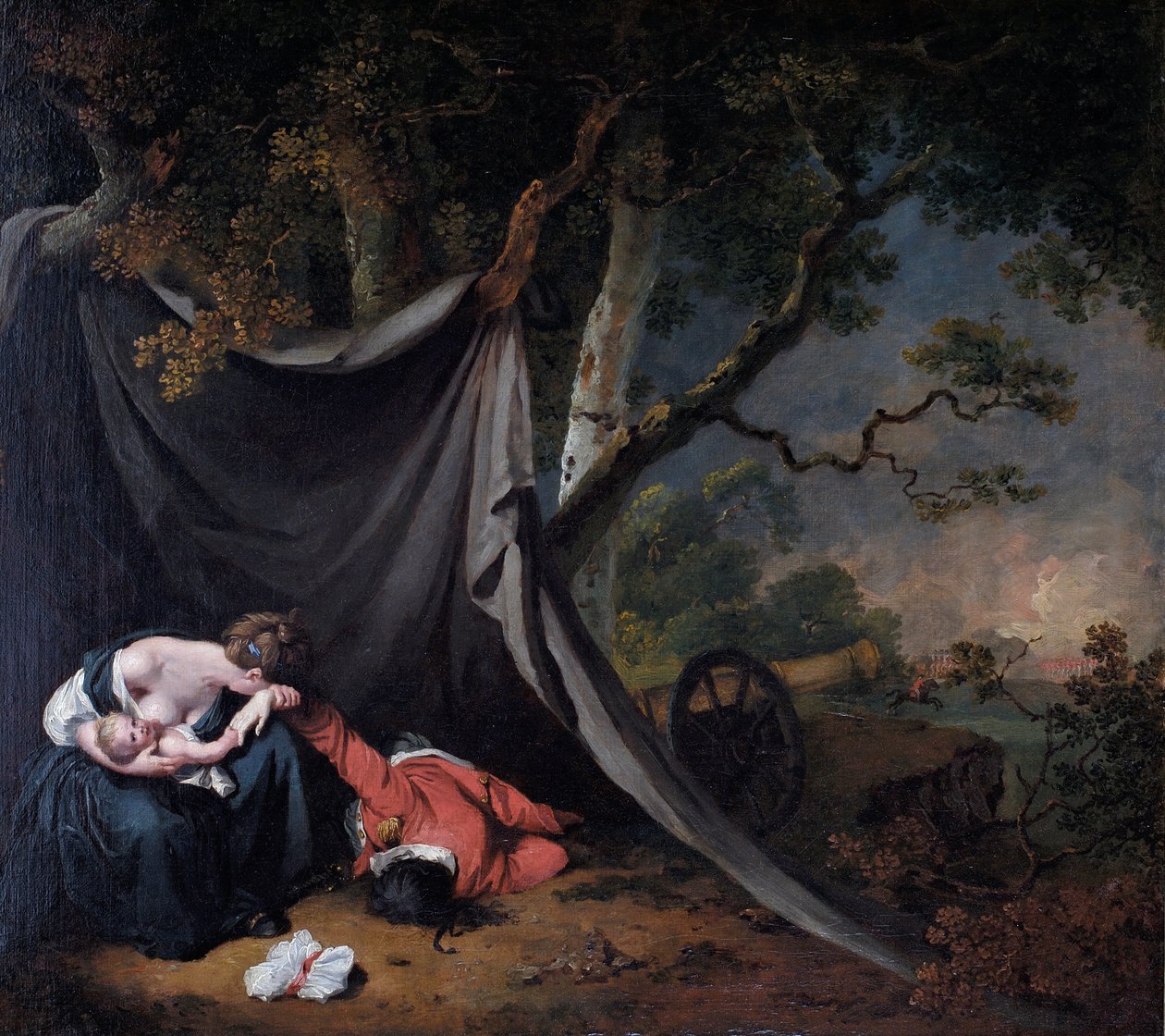 De dode soldaat, c.1789 door Joseph Wright of Derby