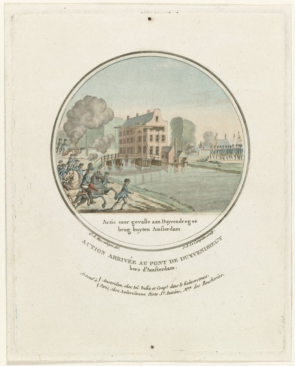 Aanval bij de Duivendrechtse brug, 1787 door Joseph Alexandre Le Campion