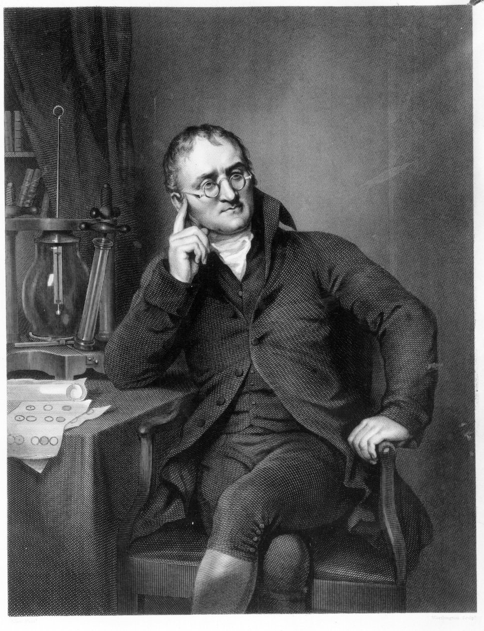 John Dalton, gegraveerd door William Henry Worthington, c.1814 door Joseph Allen