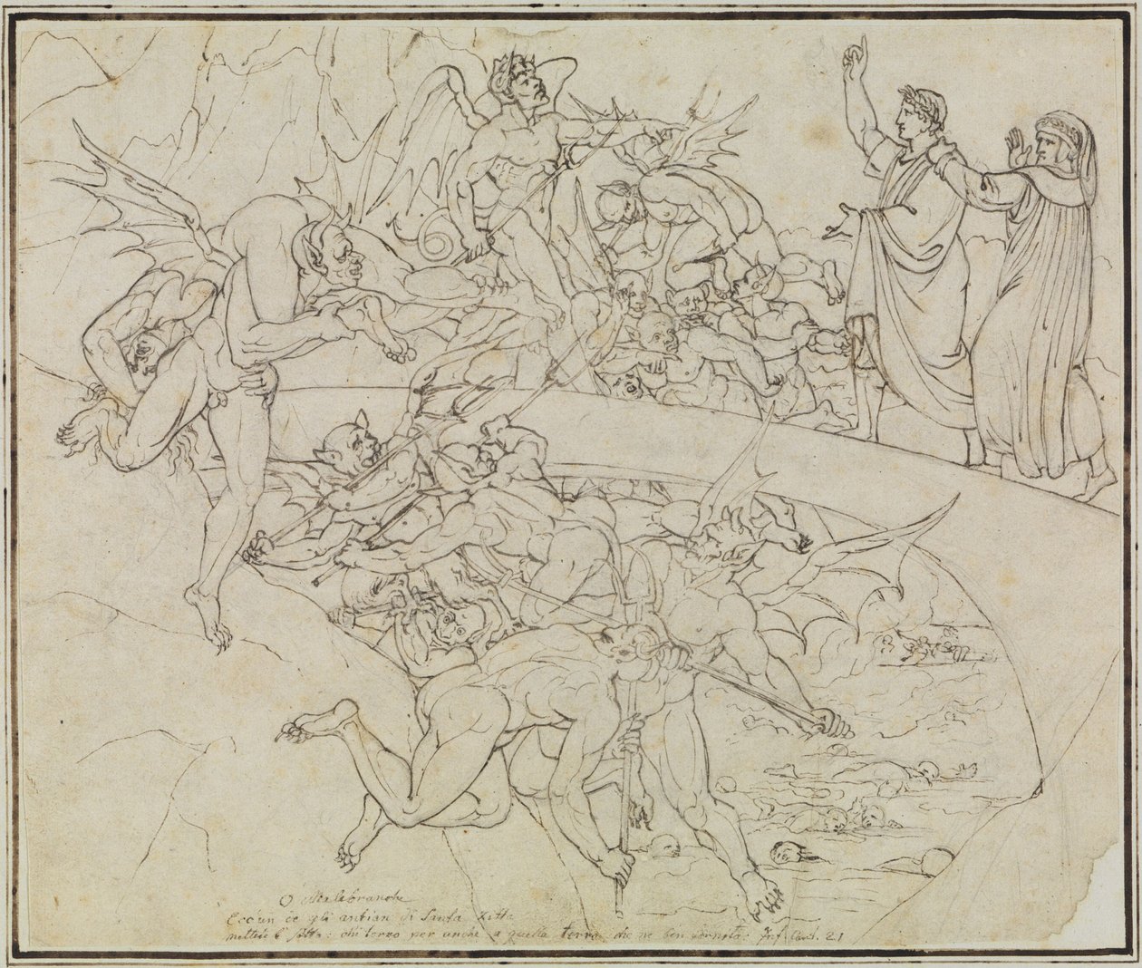 Bij het pekmeer van de bedriegers, de raadsheer van Lucca (Dante