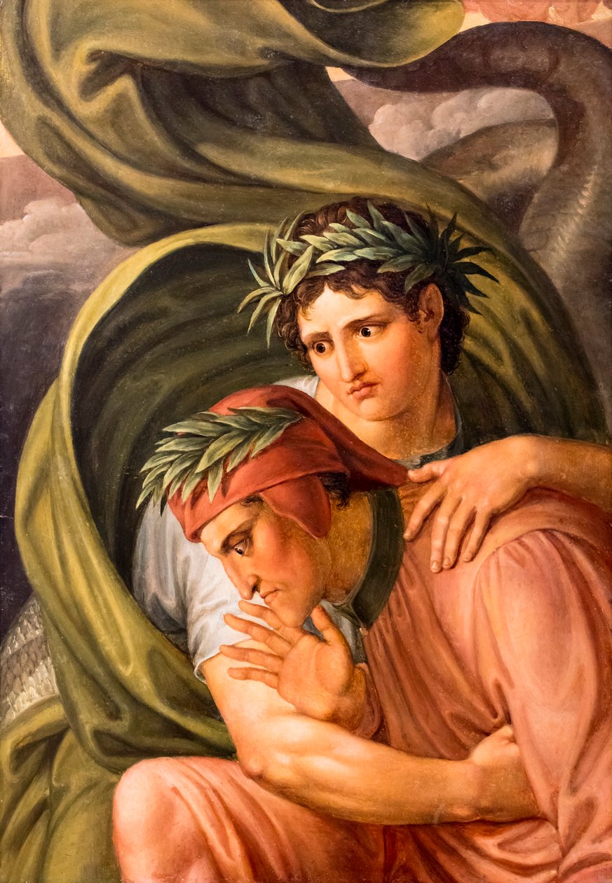 Dante en Vergilius op de rug van Geryon door Joseph Anton Koch