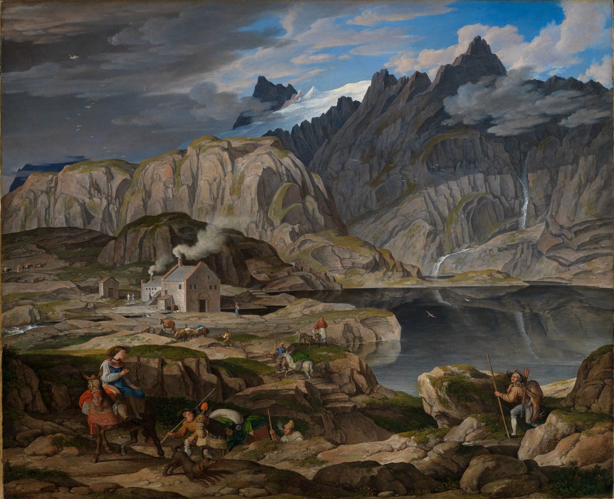 Het hospice op de Grimselpas door Joseph Anton Koch