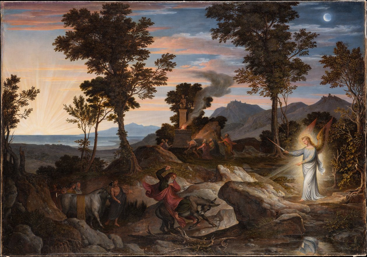 Landschap met de profeet Bileam en zijn ezel door Joseph Anton Koch