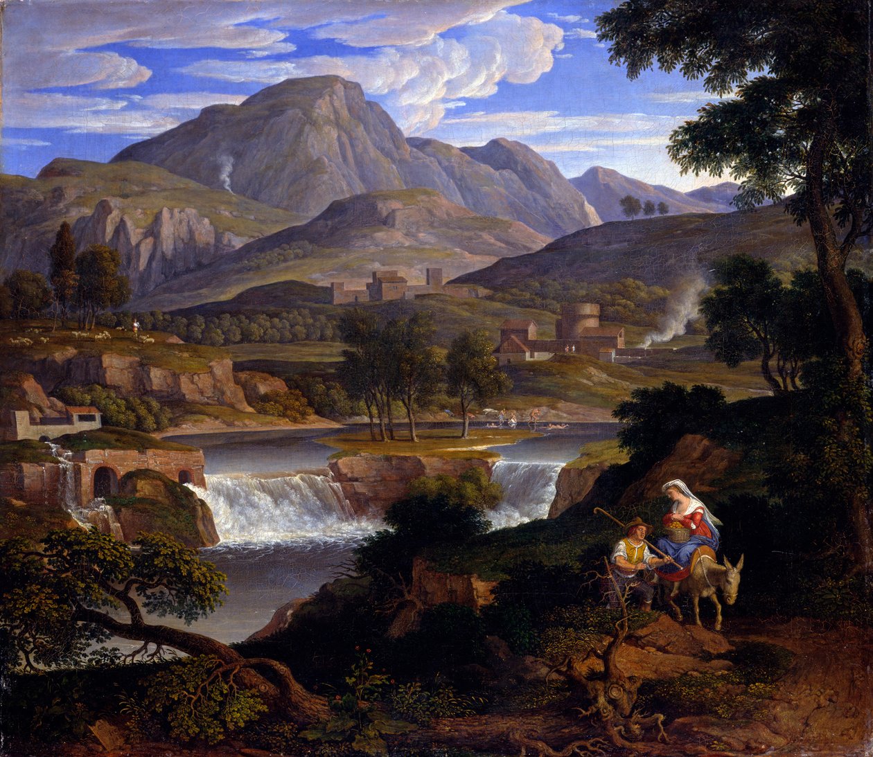 Landschap met bijbelse figuren door Joseph Anton Koch