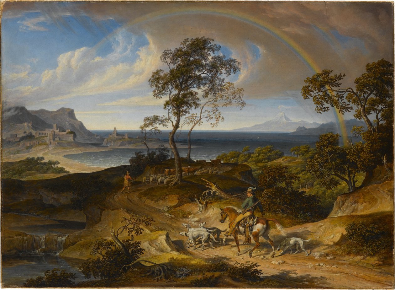 Landschap na een onweer door Joseph Anton Koch