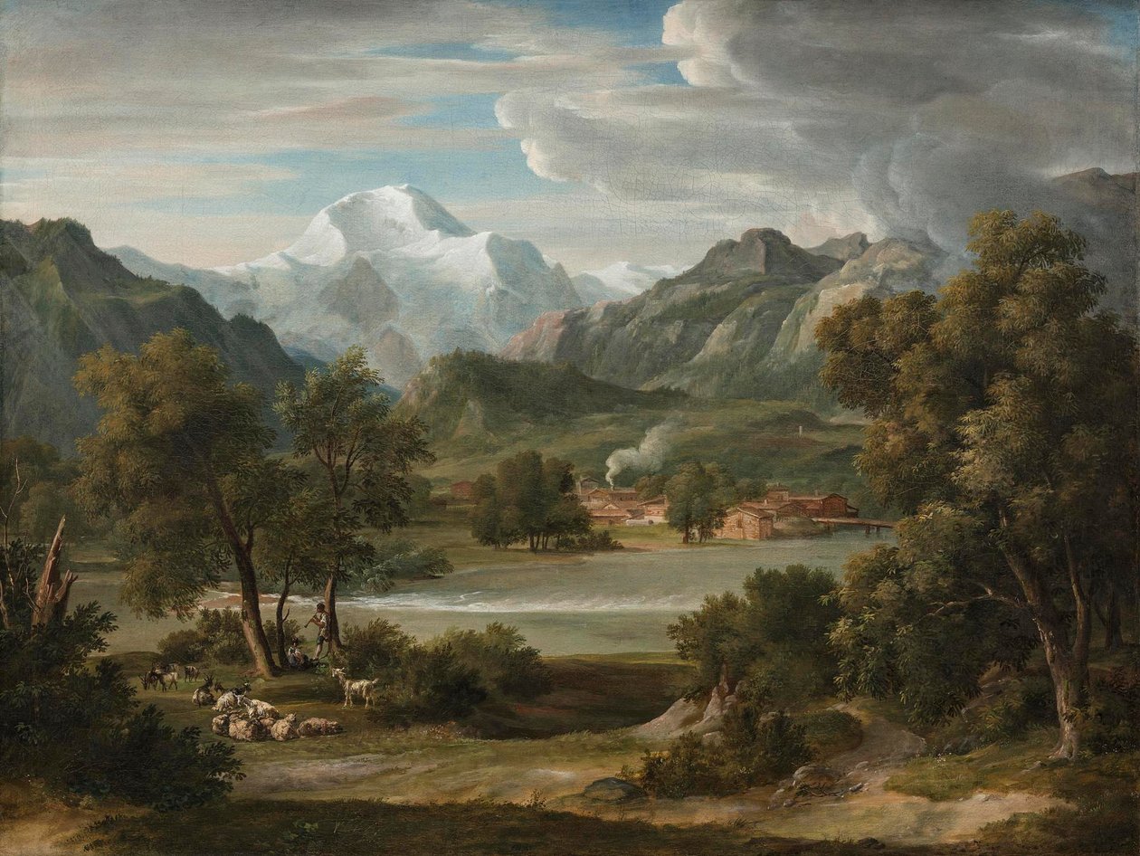 Lauterbrunnendal bij Unterseen met de Jungfrau door Joseph Anton Koch