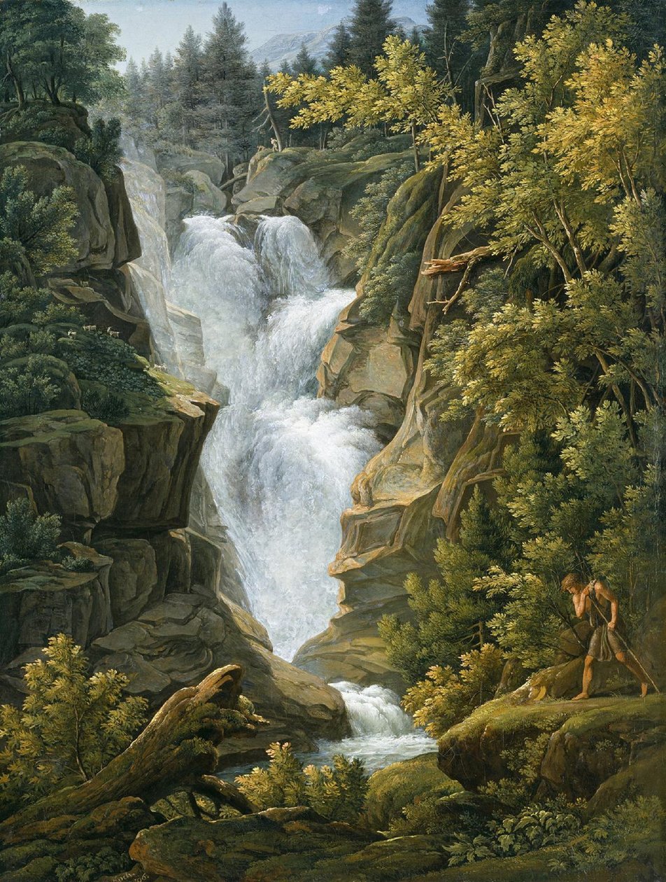 Waterval in de Bernse Hooglanden door Joseph Anton Koch