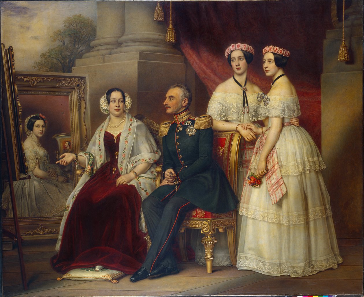 Familieportret van Joseph, hertog van Saksen-Altenburg door Joseph Carl Stieler