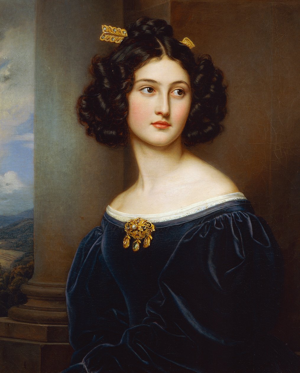 Portret van Nanette Kaula (1812 - 1876) door Joseph Carl Stieler