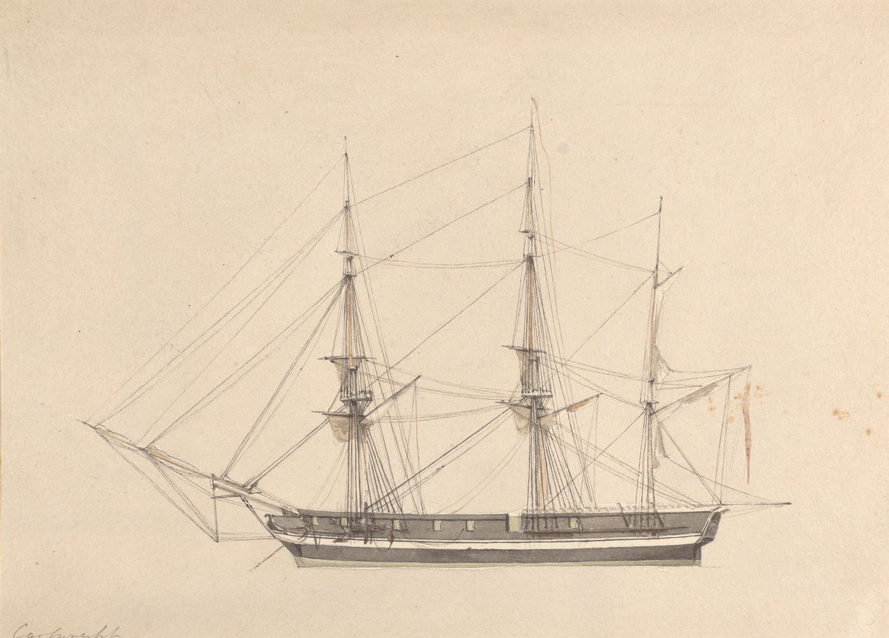Zijaanzicht van een enkele bark door Joseph Cartwright